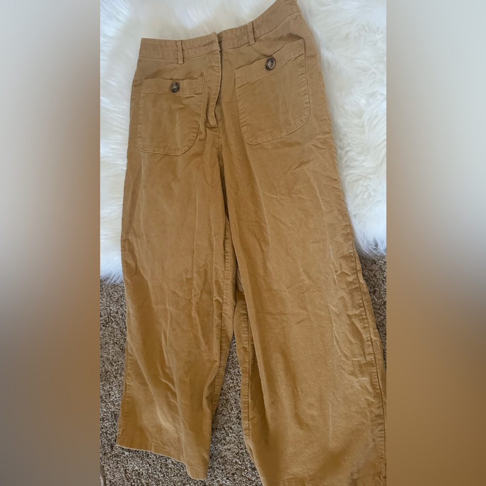 EMBERLEY mustard corduroy wide leg